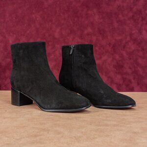 Vince Women Arabel Black Suede Zip Dress Office Ankle Boots sz 7US EUR37
